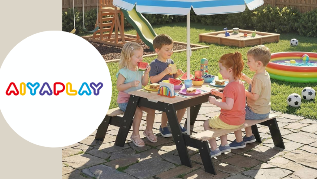 Testez gratuitement la table de pique-nique enfant 3-en-1 d\'Aiyaplay