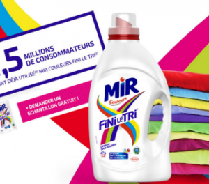 Recevez gratuitement un échantillon de la lessive Mir Fini le tri
