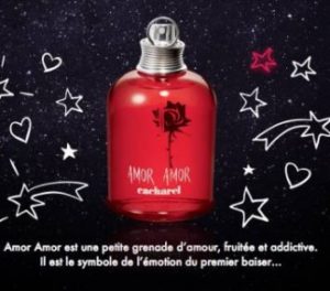 Recevez gratuitement un échantillon du parfum Amor Amor de Cacharel