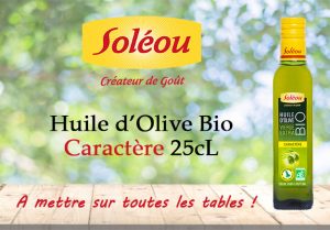 Testez gratuitement l\'huile d’Olive Biologique Caractère de Soleou