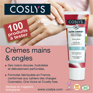 Testez gratuitement le soin onctueux mains et ongles Nutri Confort de Coslys