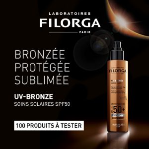 Testez gratuitement le spray UV-Bronze Corps des Laboratoires Filorga