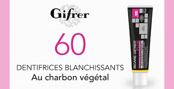 Tentez de recevoir un dentifrice blanchissant au charbon végétal de Gifrer