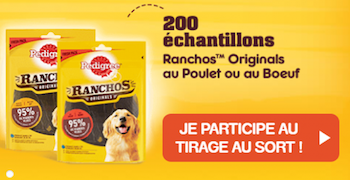 Tentez de recevoir des croquettes Pedigree de la gamme Ranchos pour votre chien