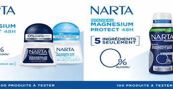 Tentez de recevoir gratuitement un déodorant Magnésium Protect de Narta