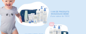 1 an de produits Rivadouce Bébé et 15 kits week-end à recevoir gratuitement