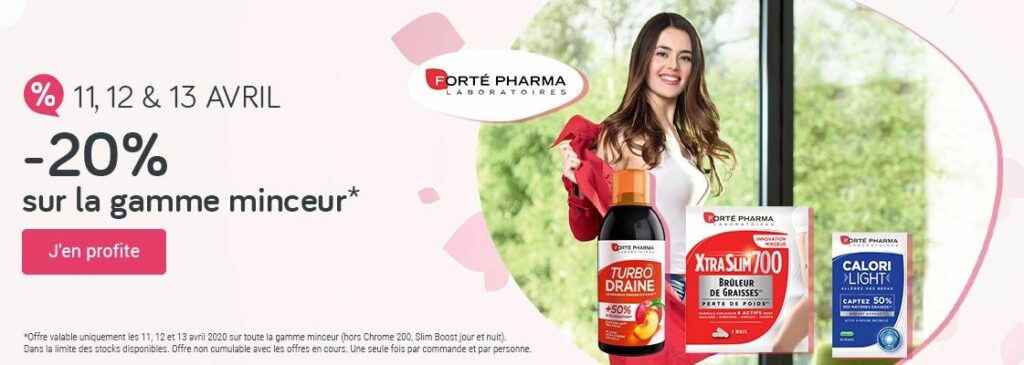 Profitez de 20% de réduction sur les produits minceurs Forté Pharma
