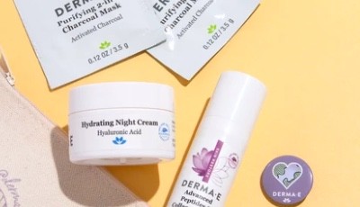 Free brightening essentials kit with $35 purchase from Derma E