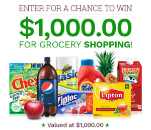 Get a chance to win $1,000 for grocery shopping